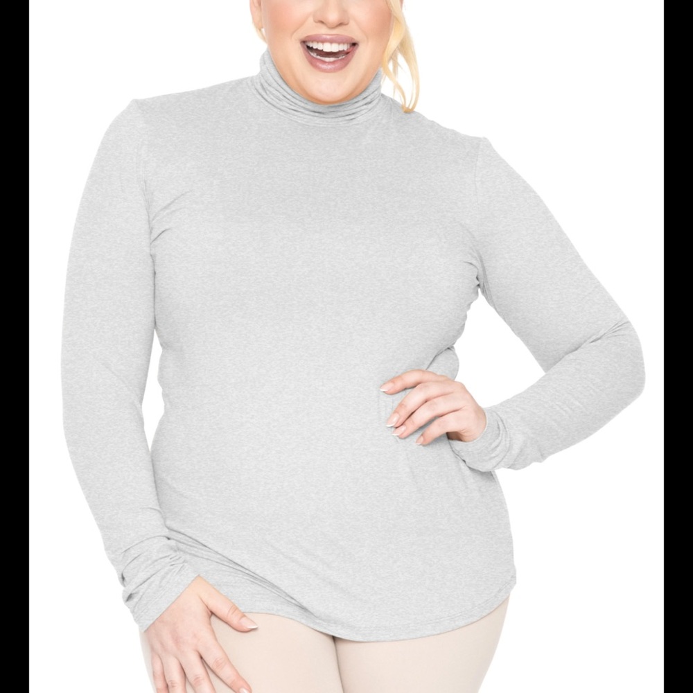 Women's Gray Turtleneck Top 22/24 Plus Size